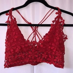 Free people red bralet